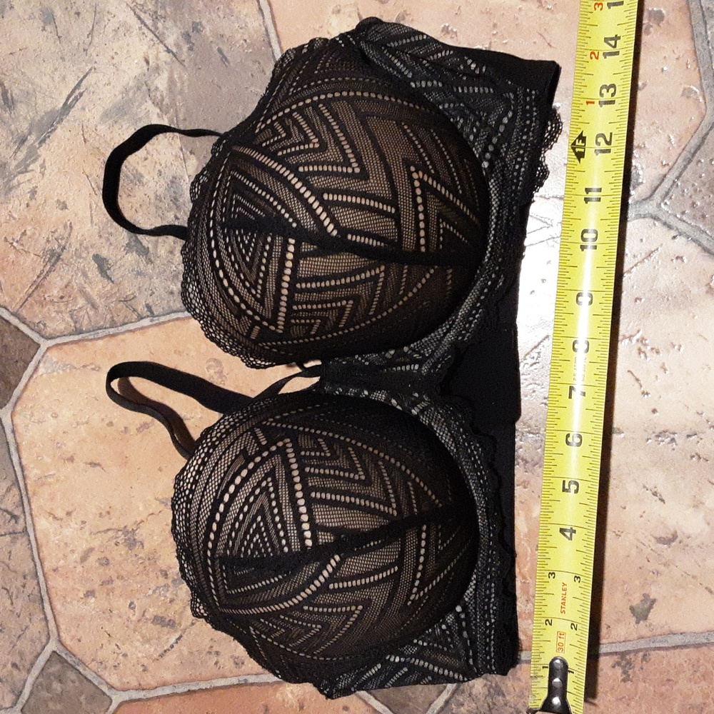 Adore Me Black Geometric Lace Bra Size 40DD - Picture 11 of 12